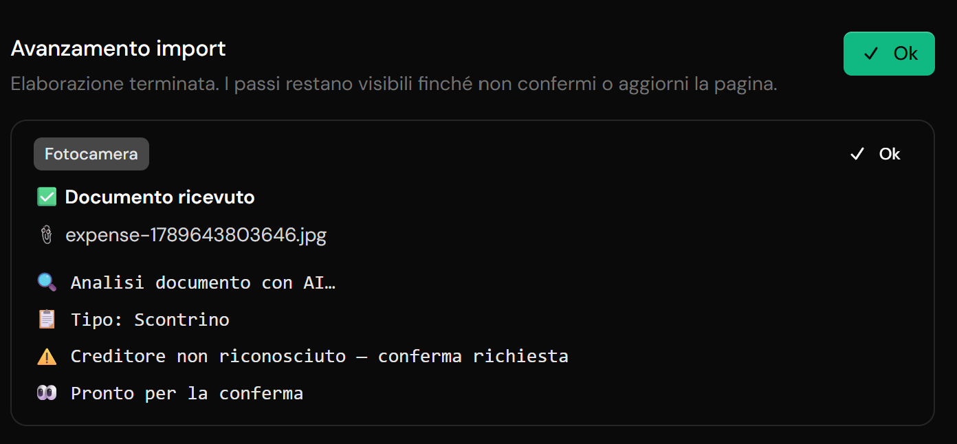 Revisione MAV — importo, scadenza e creditore da confermare