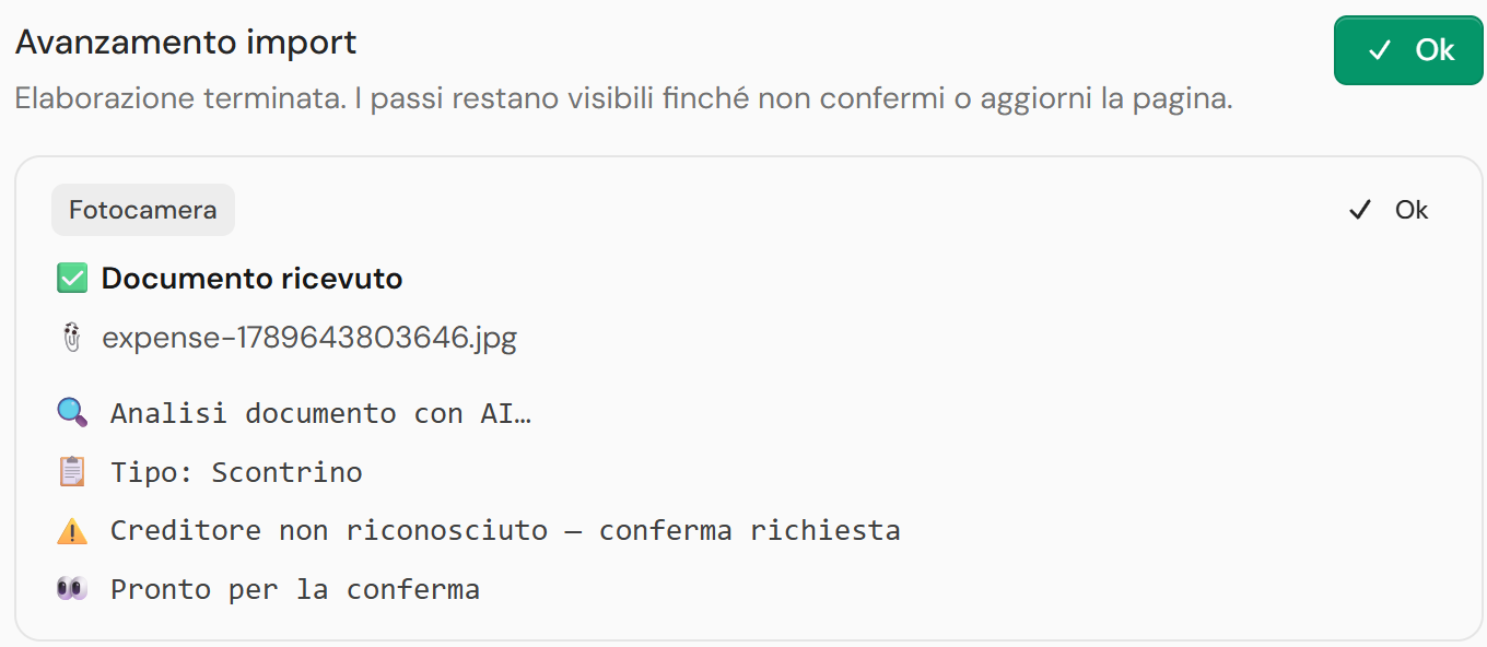 Revisione MAV — importo, scadenza e creditore da confermare